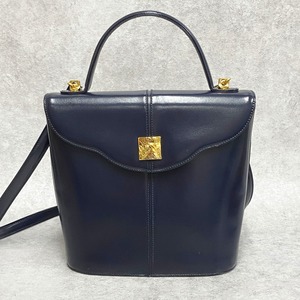 YVES SAINT LAURENT イヴサンローラン 2WAYバッグ レザー ネイビー 6215-202202