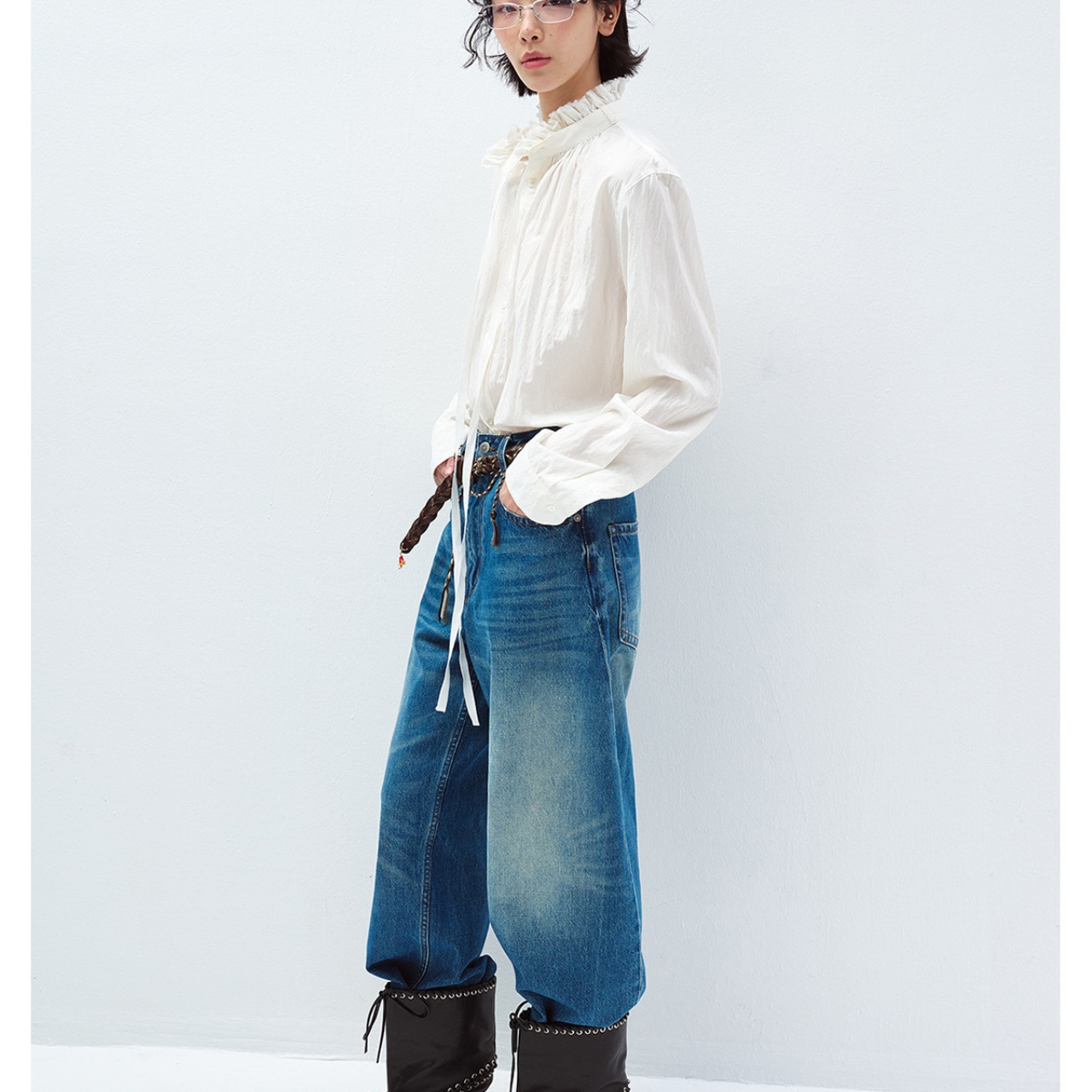 Frill Neck Shirt T4259