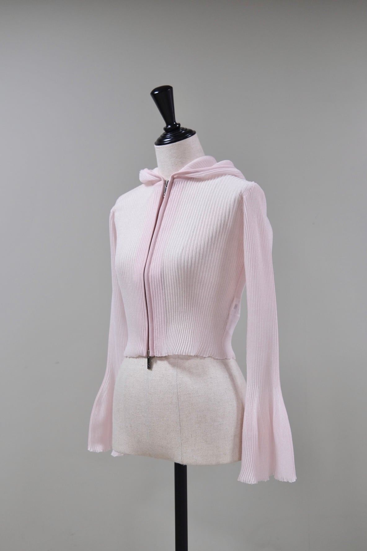 CFCL】HYPHA LUCENT GLITTER HOODIE JACKET -EGGSHELL PINK-OPAL- | loop