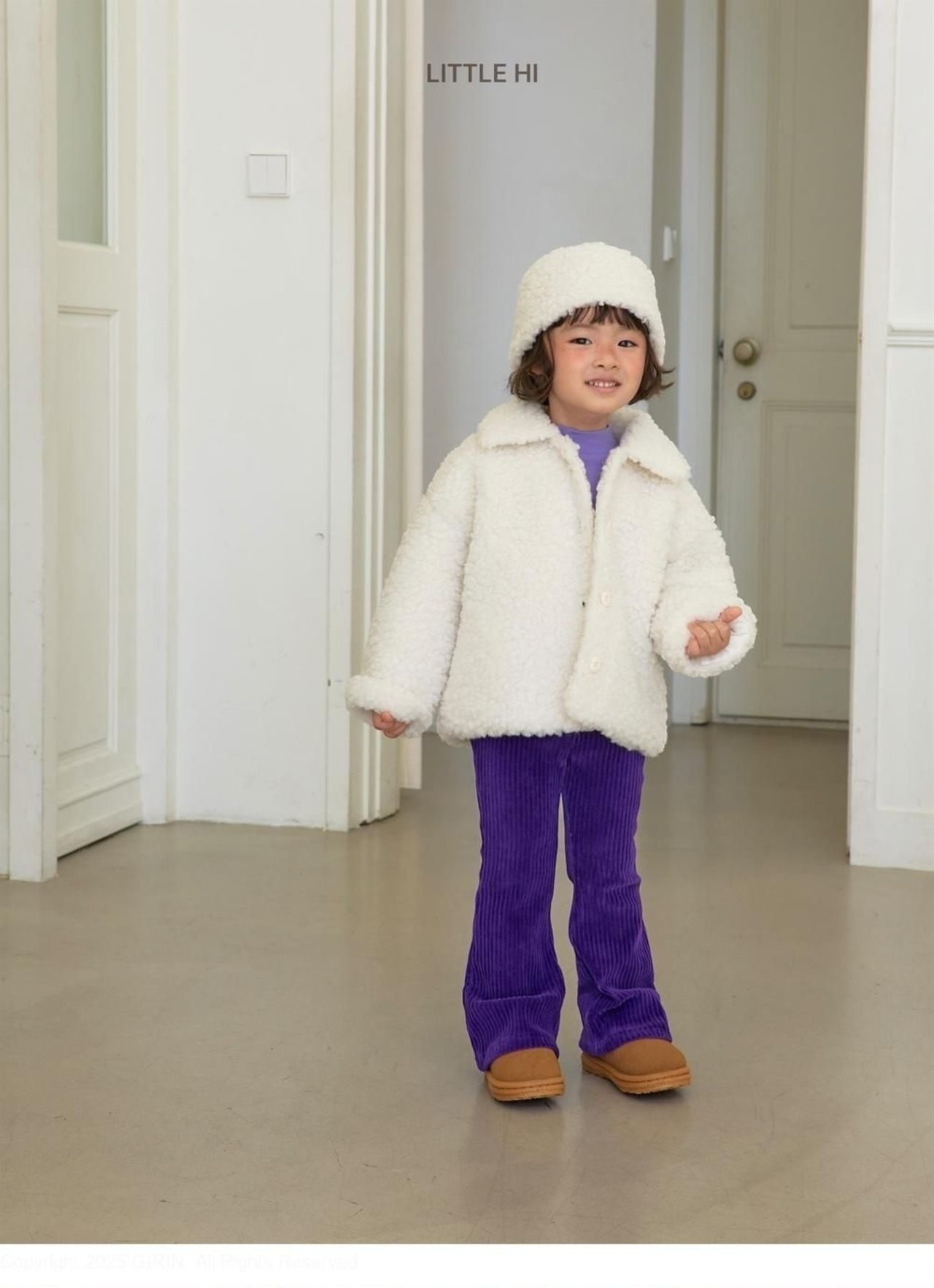 〖取寄〗韓国子供服 / 26winter / Little Hi / ビッグボア襟付きジャンパー / キッズ *XS~XL*
