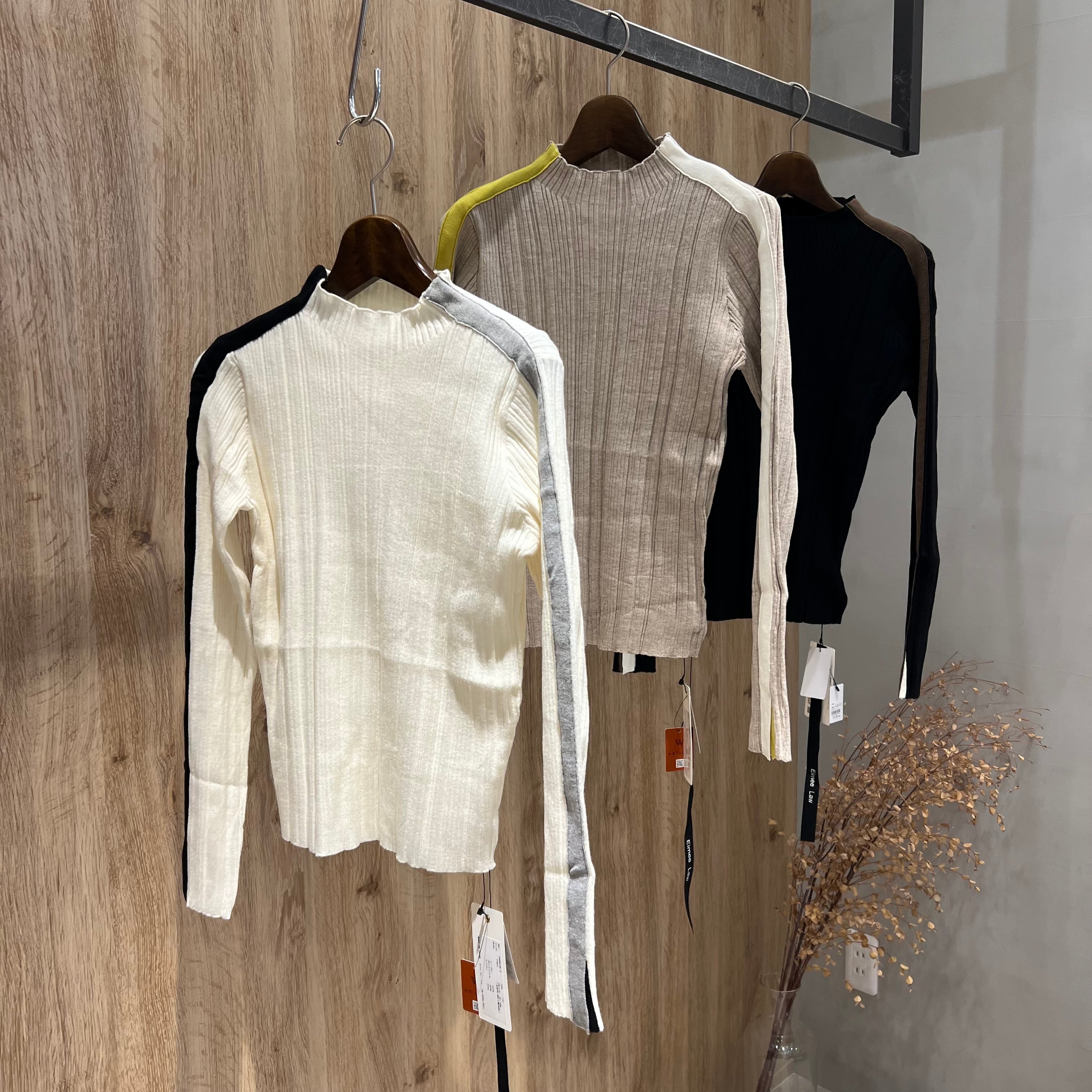 Eimme Law 【2026AW】配色ラインランダムリブニット(N) | whispermusee