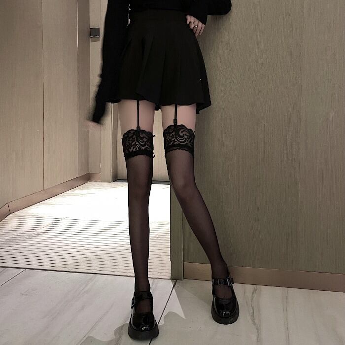 薄手レースストッキング ブラックホワイトレディースサマーソックス 夏物 タイツ ドラファッションホール10037325102