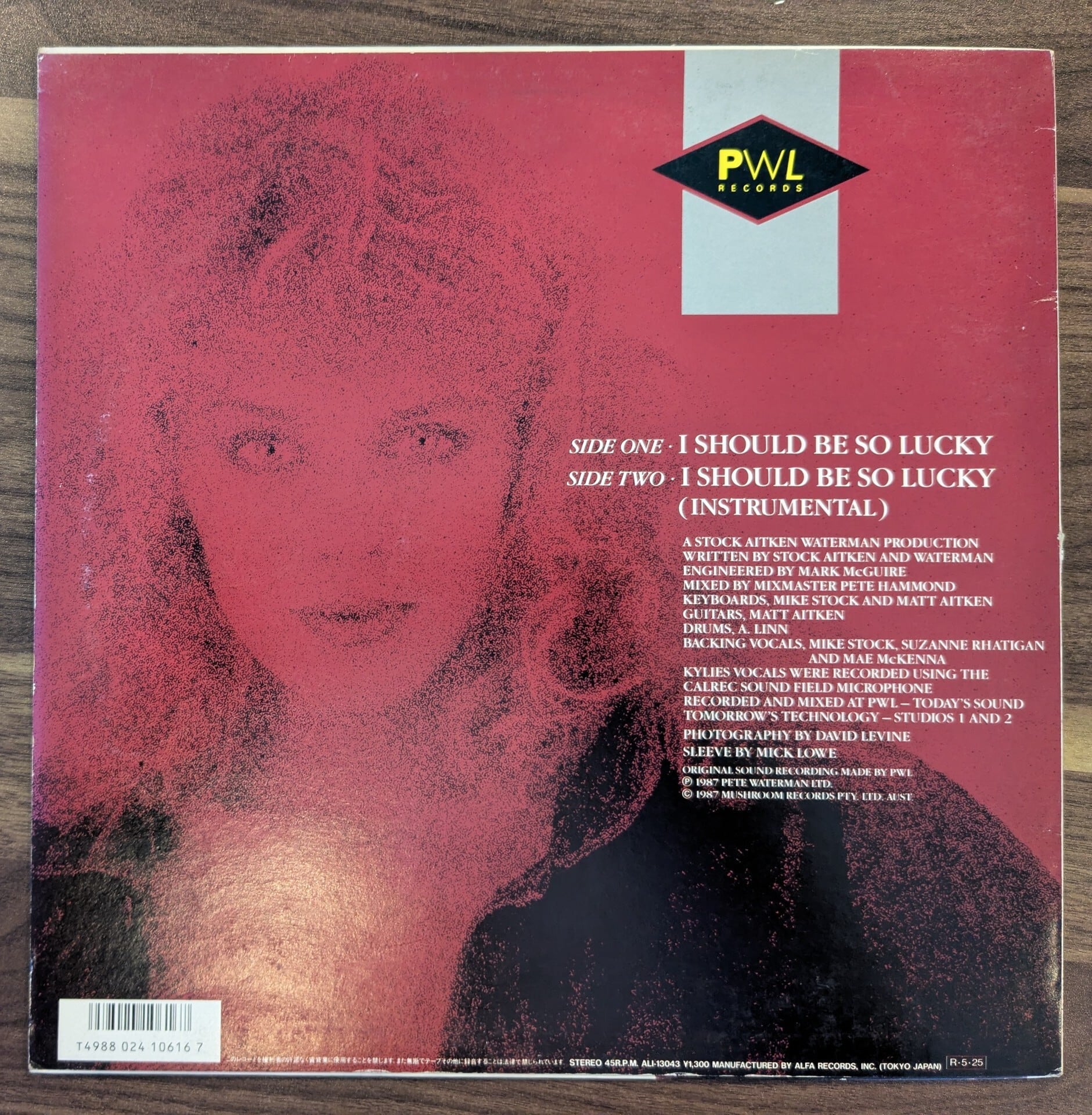 カイリー・ミノーグ「アイ・シュド・ビー・ソー・ラッキー」:12inch