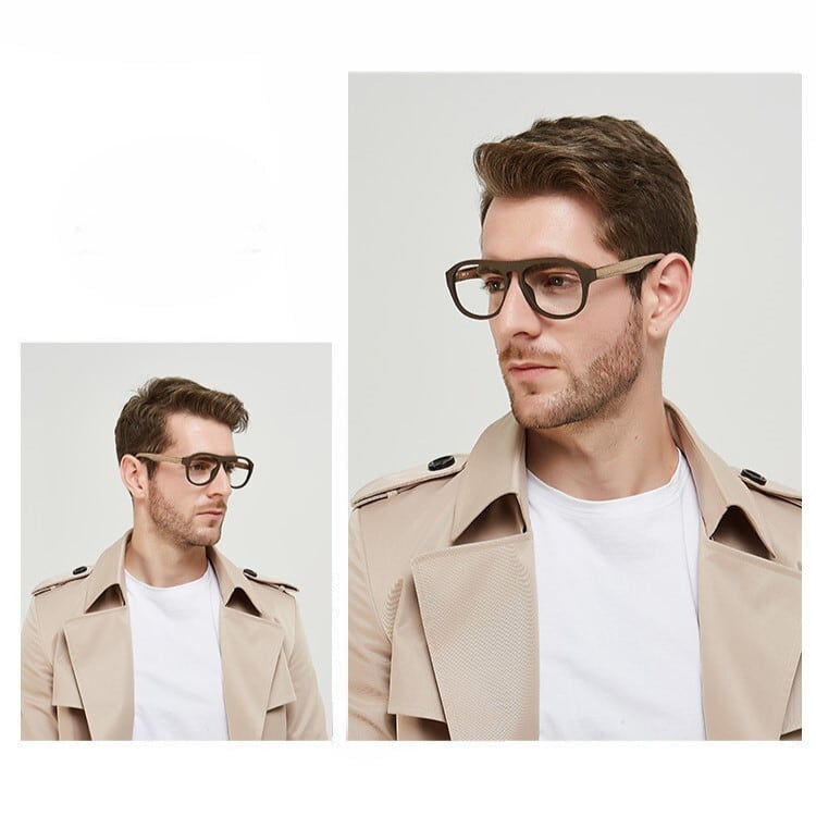 Wood Grain Glasses -teardrop- / ウッド テンプル メガネ -ティア
