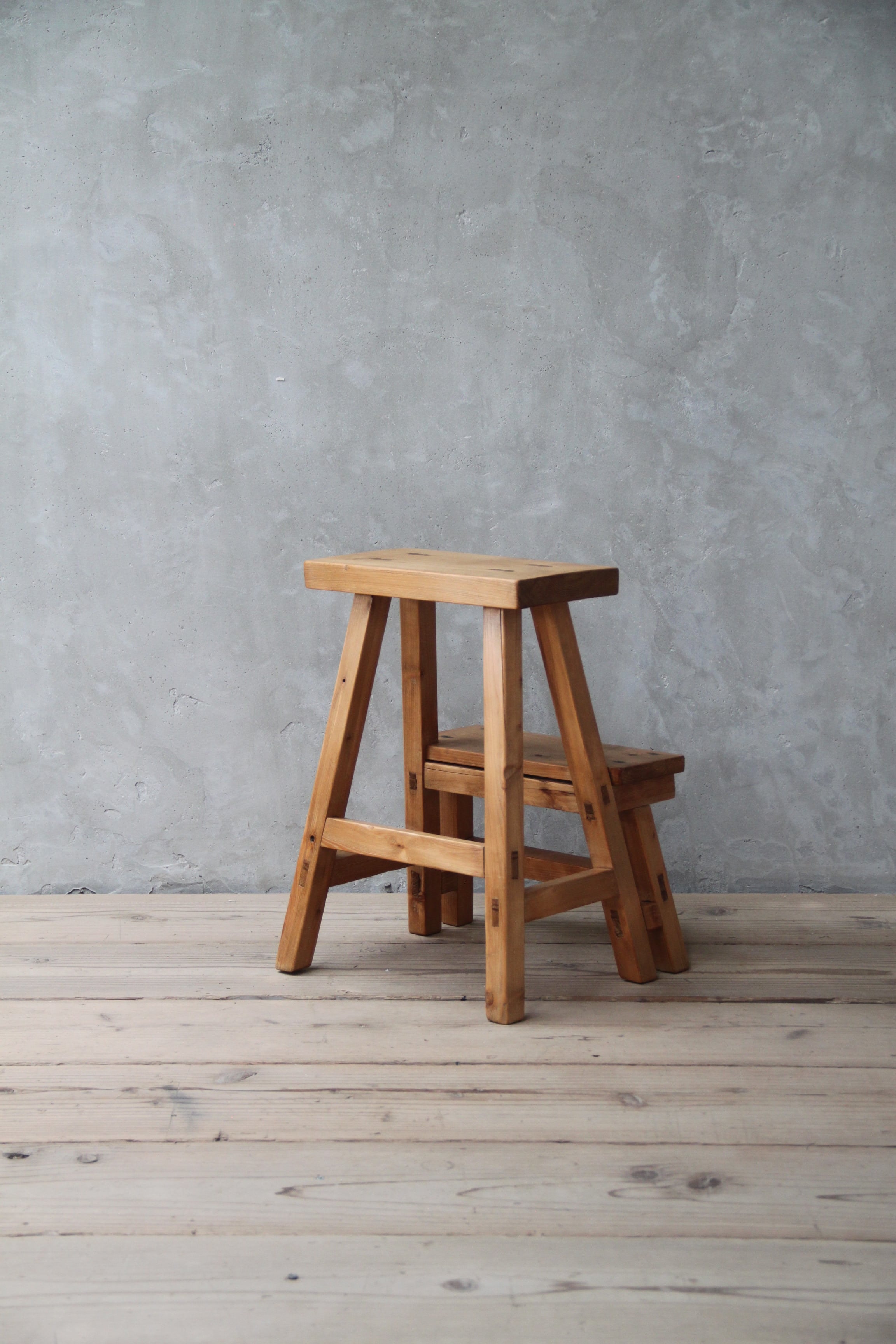 送料無料】木組みの踏み台 古家具/古道具/アンティーク/踏台