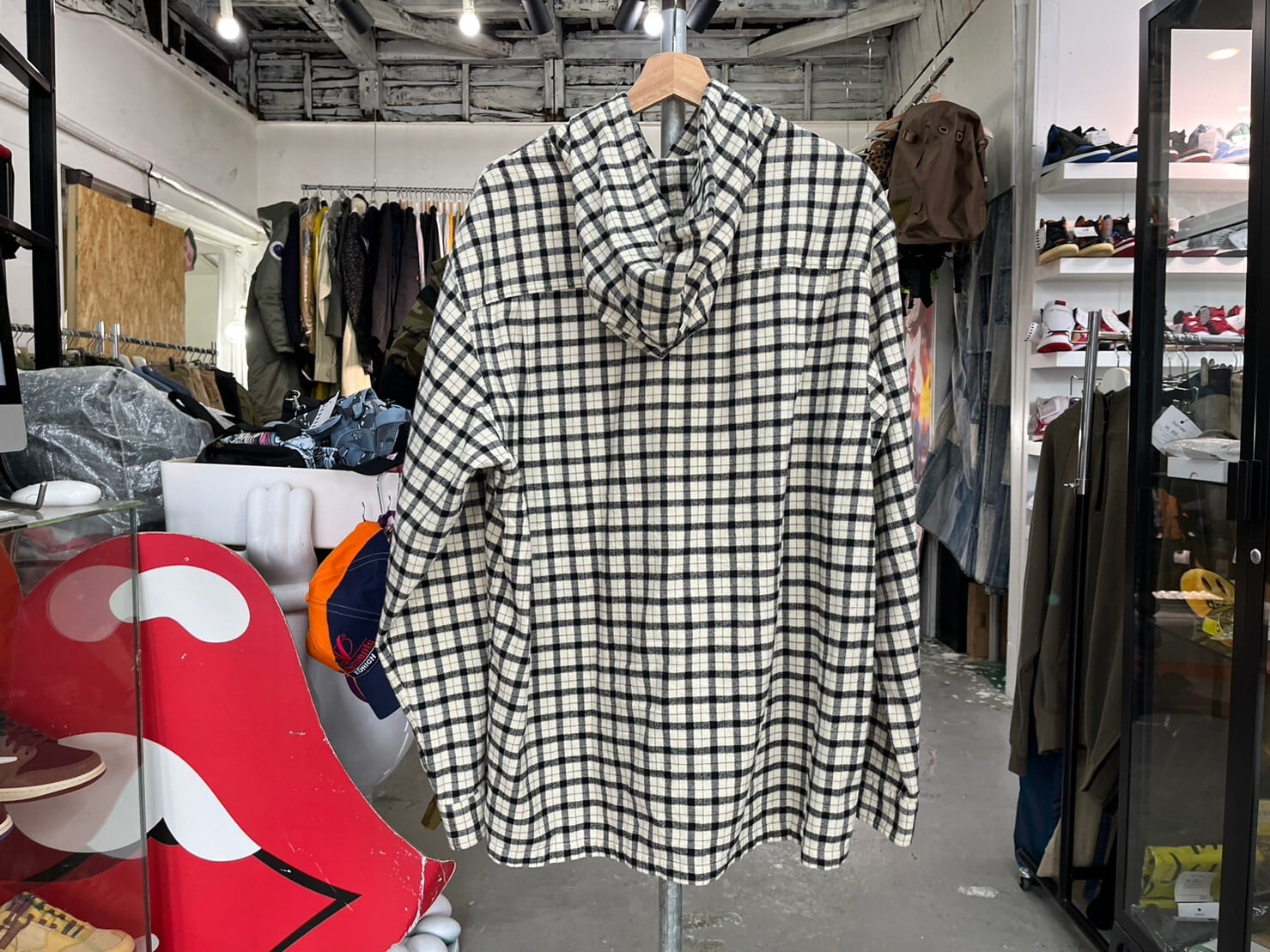 Supreme MINI PLAID HOODED SHIRT WHITE XL 13143 | BRAND BUYERS OSAKA