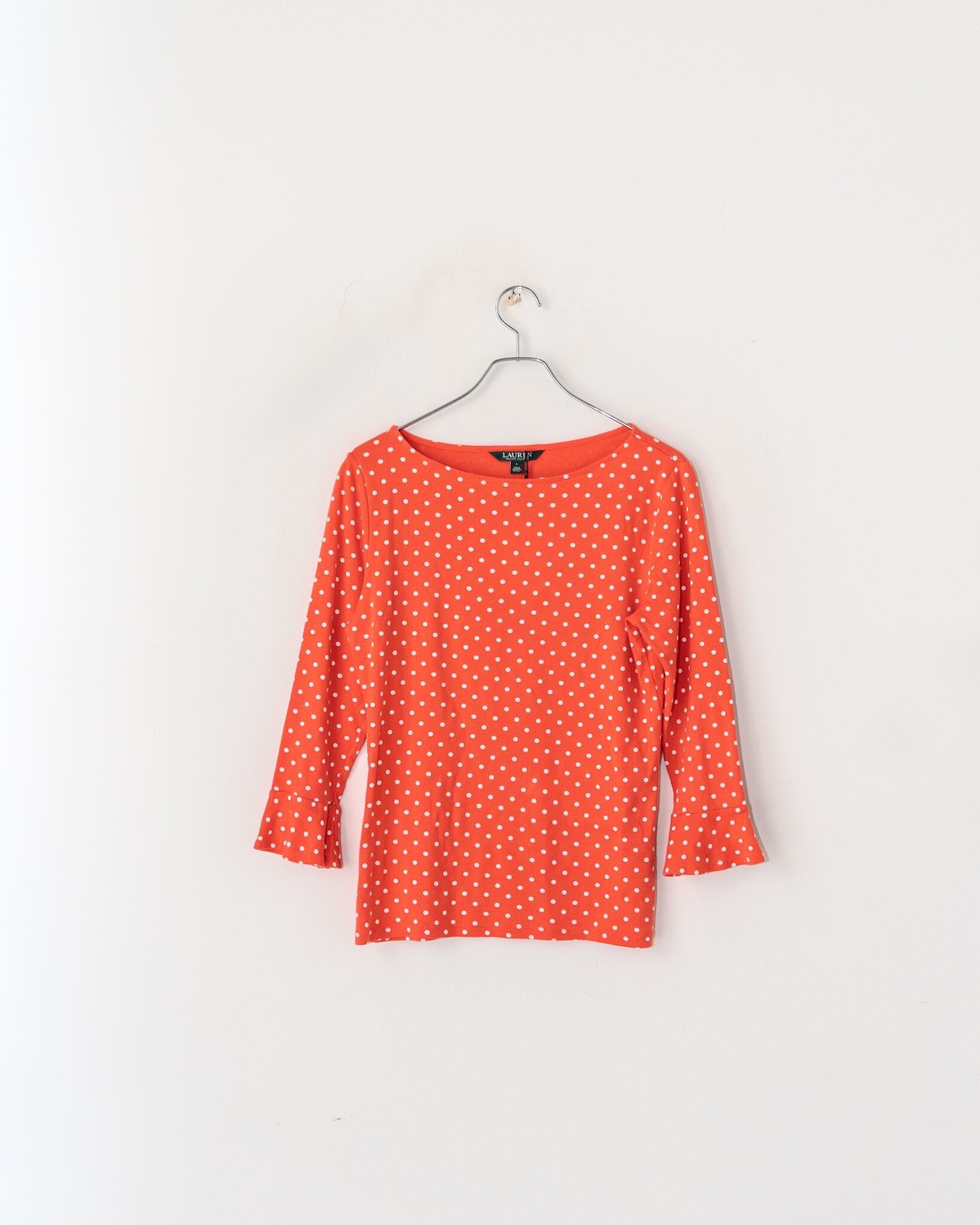 90s LAUREN DOT T-SHIRT / FLAIR SLEEVE
