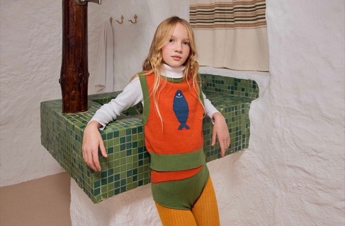 【FISH＆KIDS】CRAB KNITTED GILET