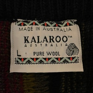 【KALAROO】90s オーストラリア製 3Dニット セーター 総柄 MADE IN AUSTRALIA 古着