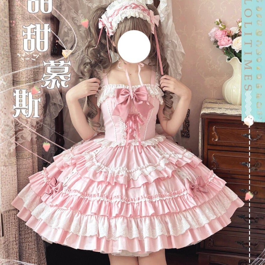恋する乙女心ロリィタJSK ピンク 甘ロリ f7431c3173138e4bedee0010983bef