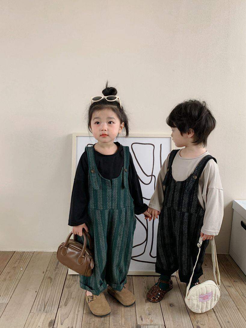 サロペット 子供 オーバーオール ストライプ つなぎ カジュアル 子供服