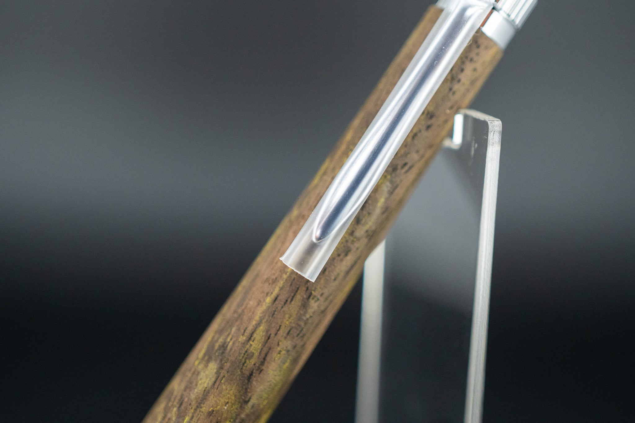 【魅惑の黒い紋様】黒柿 孔雀杢 極上 ④ silver MP