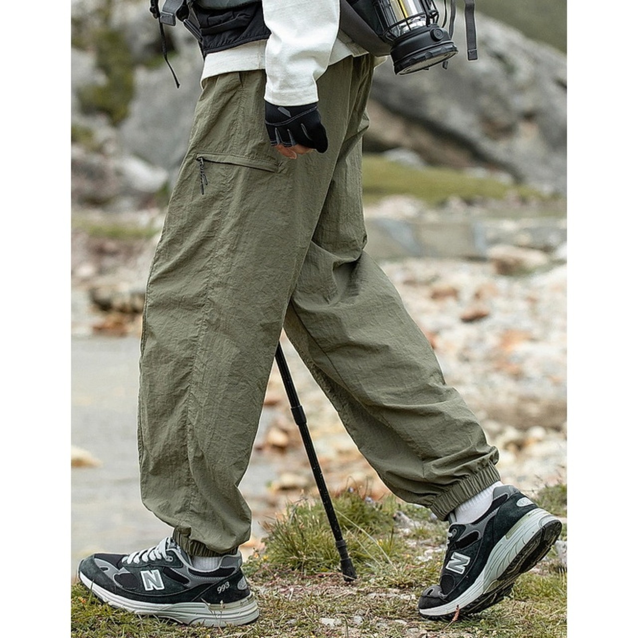 Outdoor Tech Drawcord Tapered Silhouette Cropped Pants ◇3color H0606