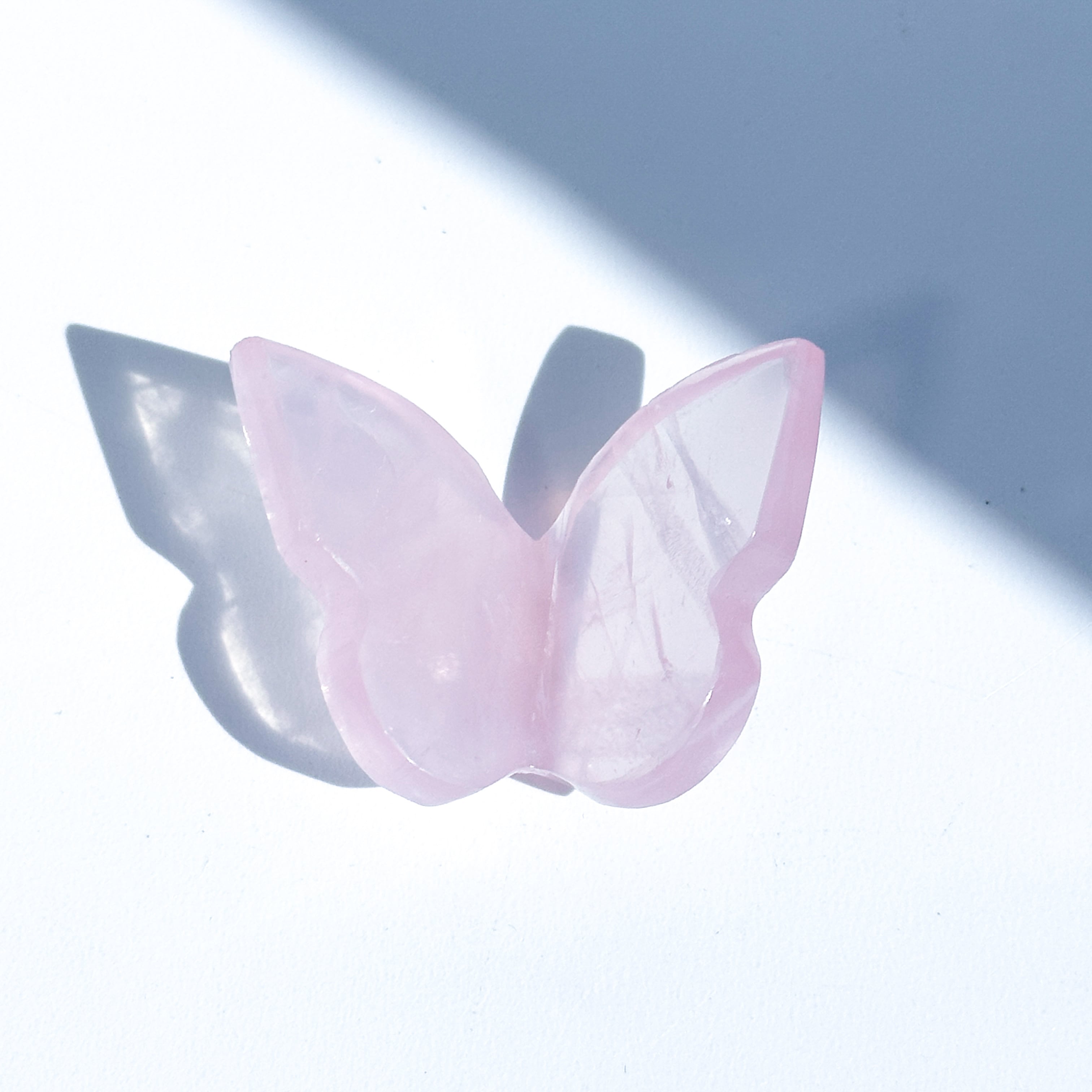 じゃれねこ『10月☆蝶々⑨×ローズクウォーツ』 ローズクォーツ 3D蝶 03◇ Rose Quartz Butterfly ◇天然石・鉱物