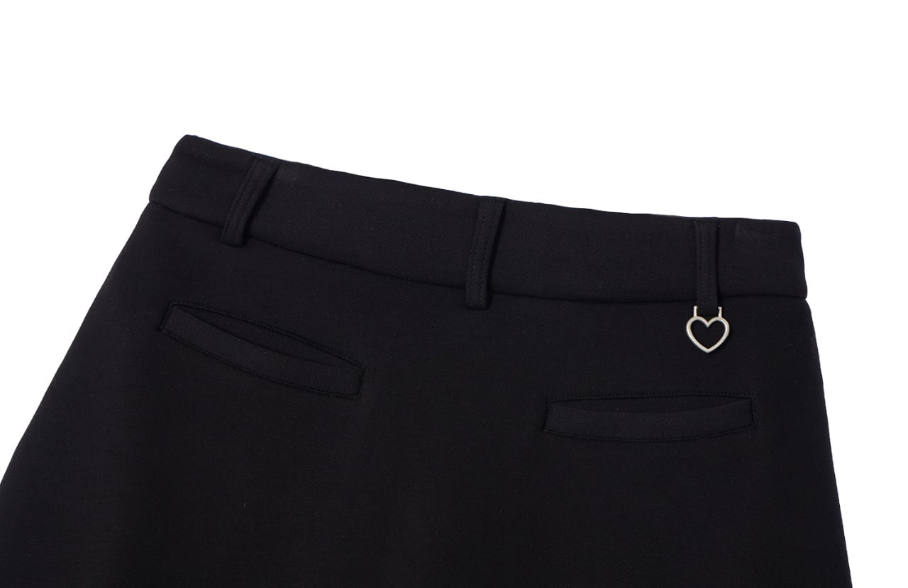 GOXO ゴーエックスオー メタルハートフレアスカート ブラック | GOXO