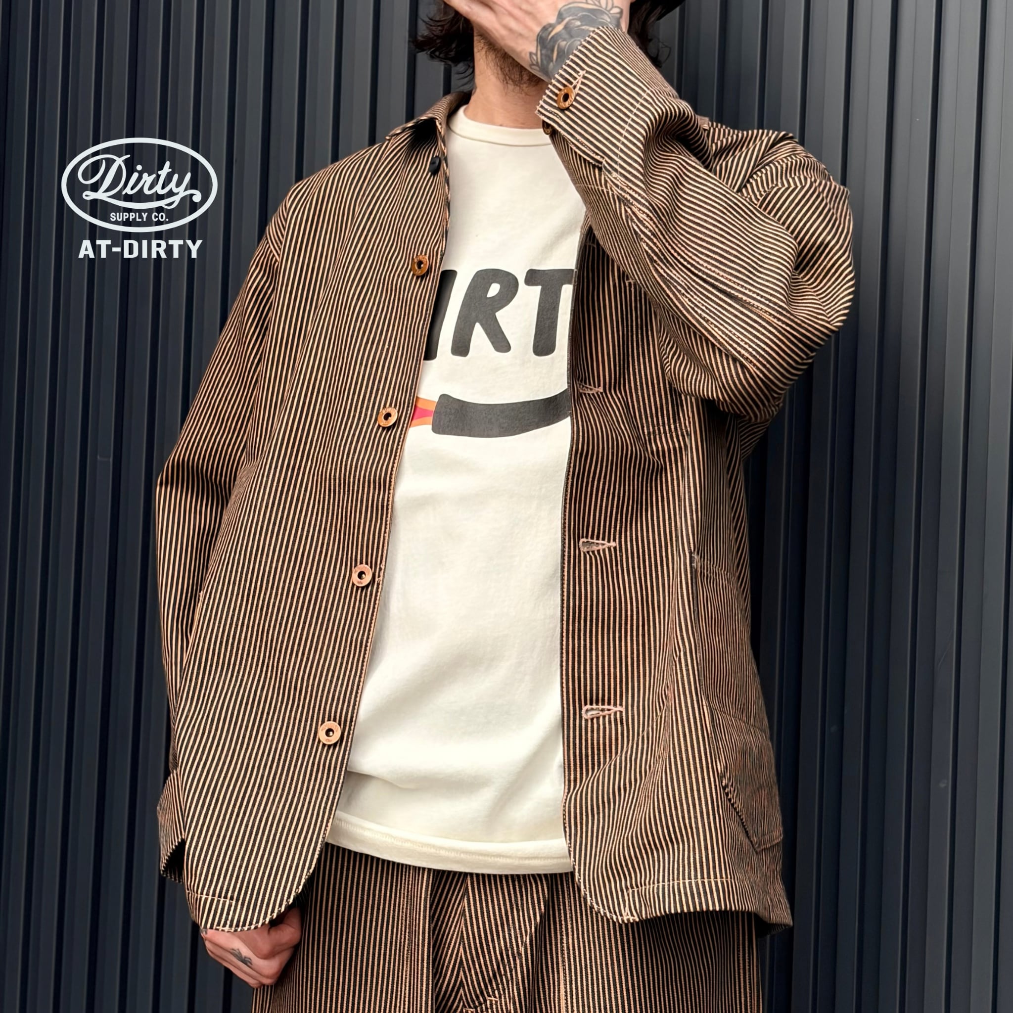 再入荷!! AT-DIRTY アットダーティー WORKERS JACKET (B.HICKORY
