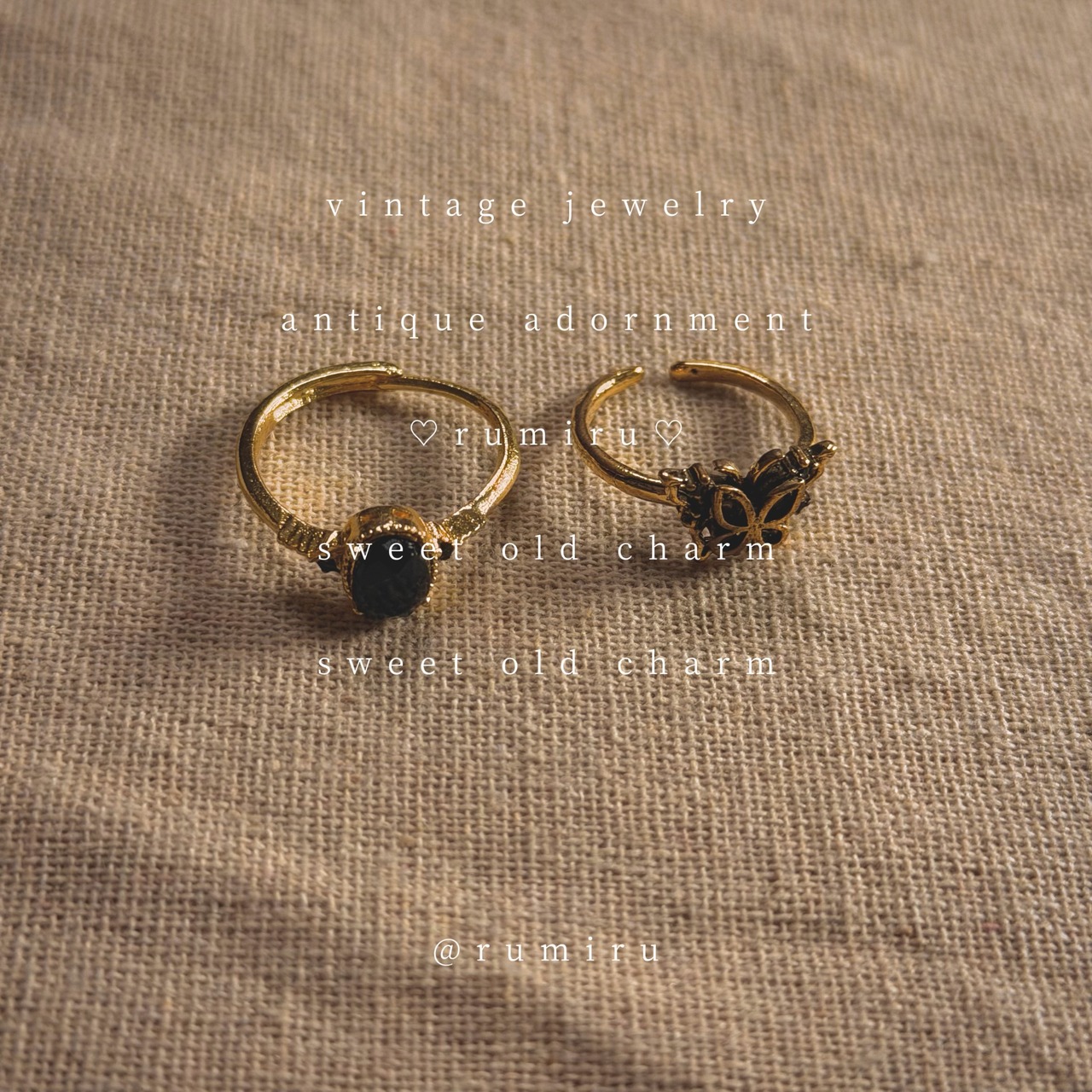 ブラックストーン＆バタフライリング - 1