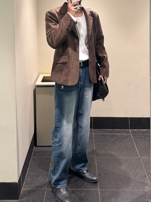 Maison Lined Suede Blazer (Brown)