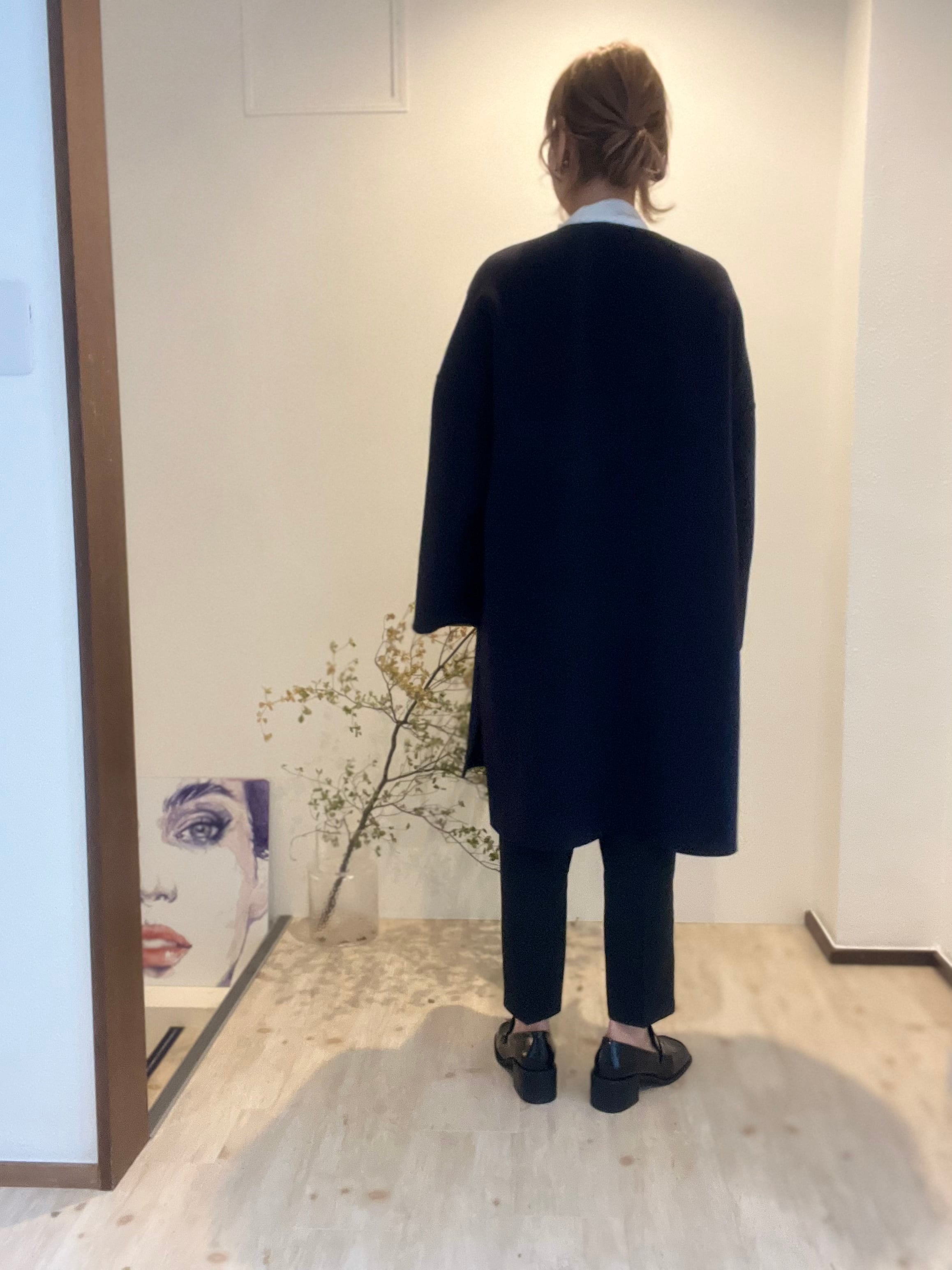 【cafune】3wayショール付きウールリバーコート