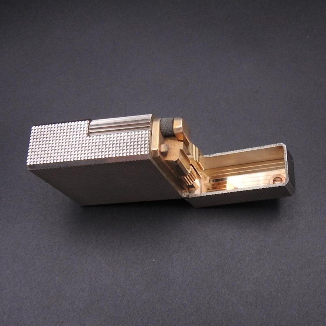 着火未確認】エス・テー・デュポン ライン1 ショート シルバー ガス  