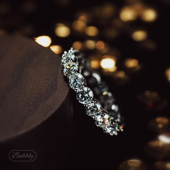 極上の輝き】高炭素ダイヤモンド フルエタニティリング 重ね付けリング  