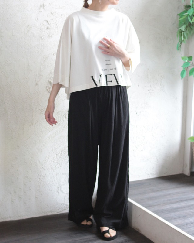 【hunch】ワイドショート ピグメント ロゴTシャツ　(260621)