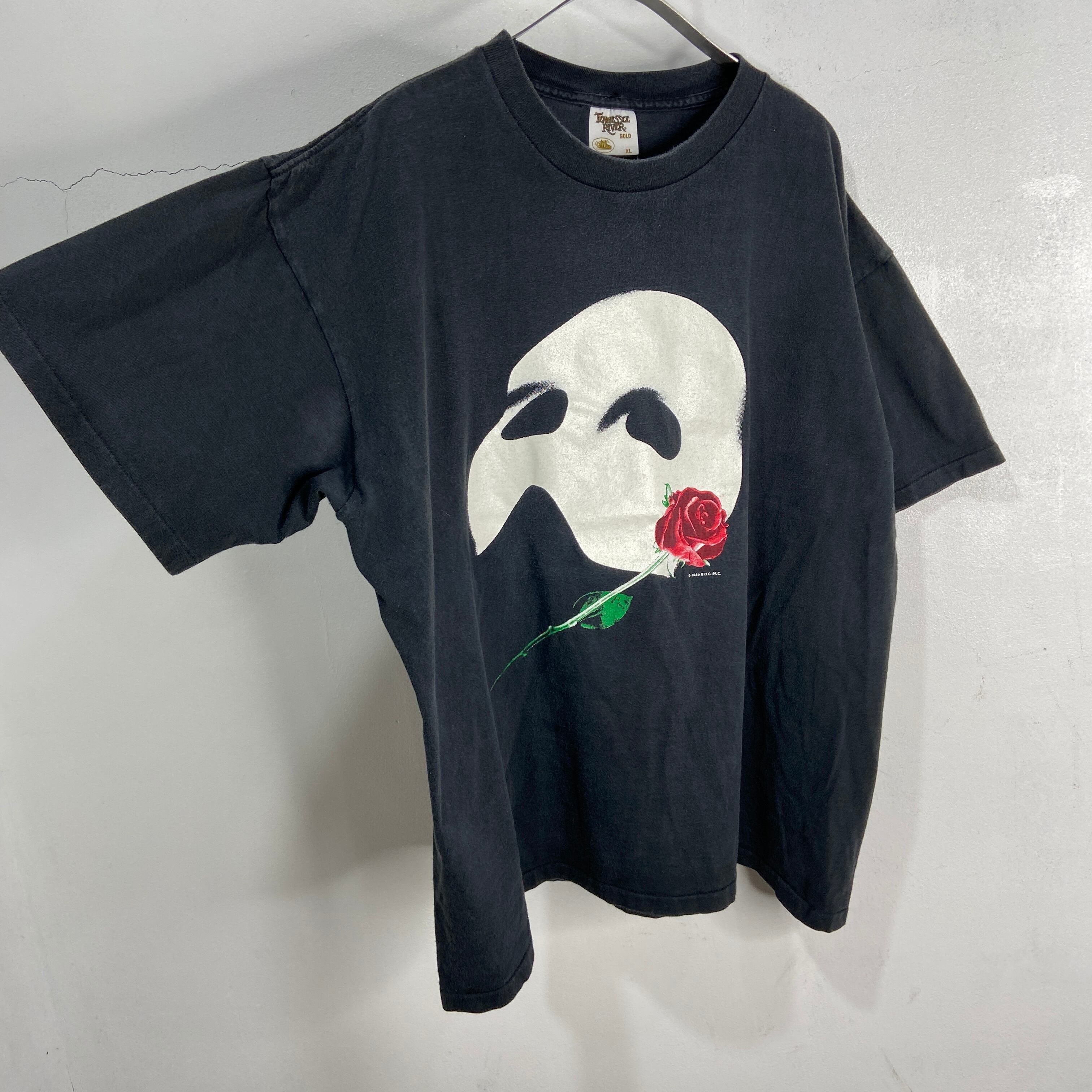 オペラ座の怪人 Tシャツ 80s USA製 黒 ミュージカル コピーライト入り 