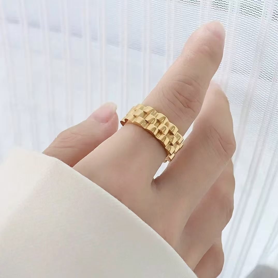 10mmクラウンステンレススティールリング、ニッチで軽奢な高級感
