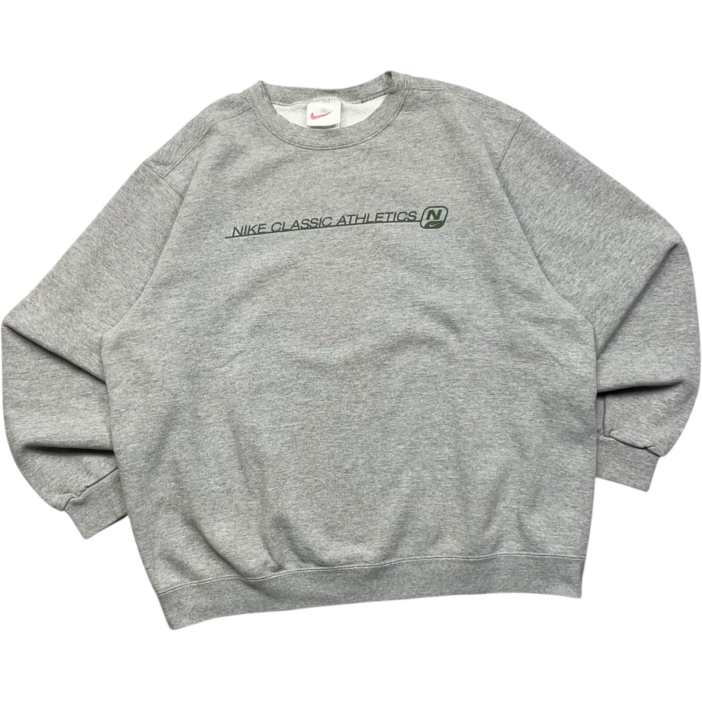 《L》NIKE ナイキ Classic Athleticsスウェット グレーUSA製 90年代 vintage no.9582