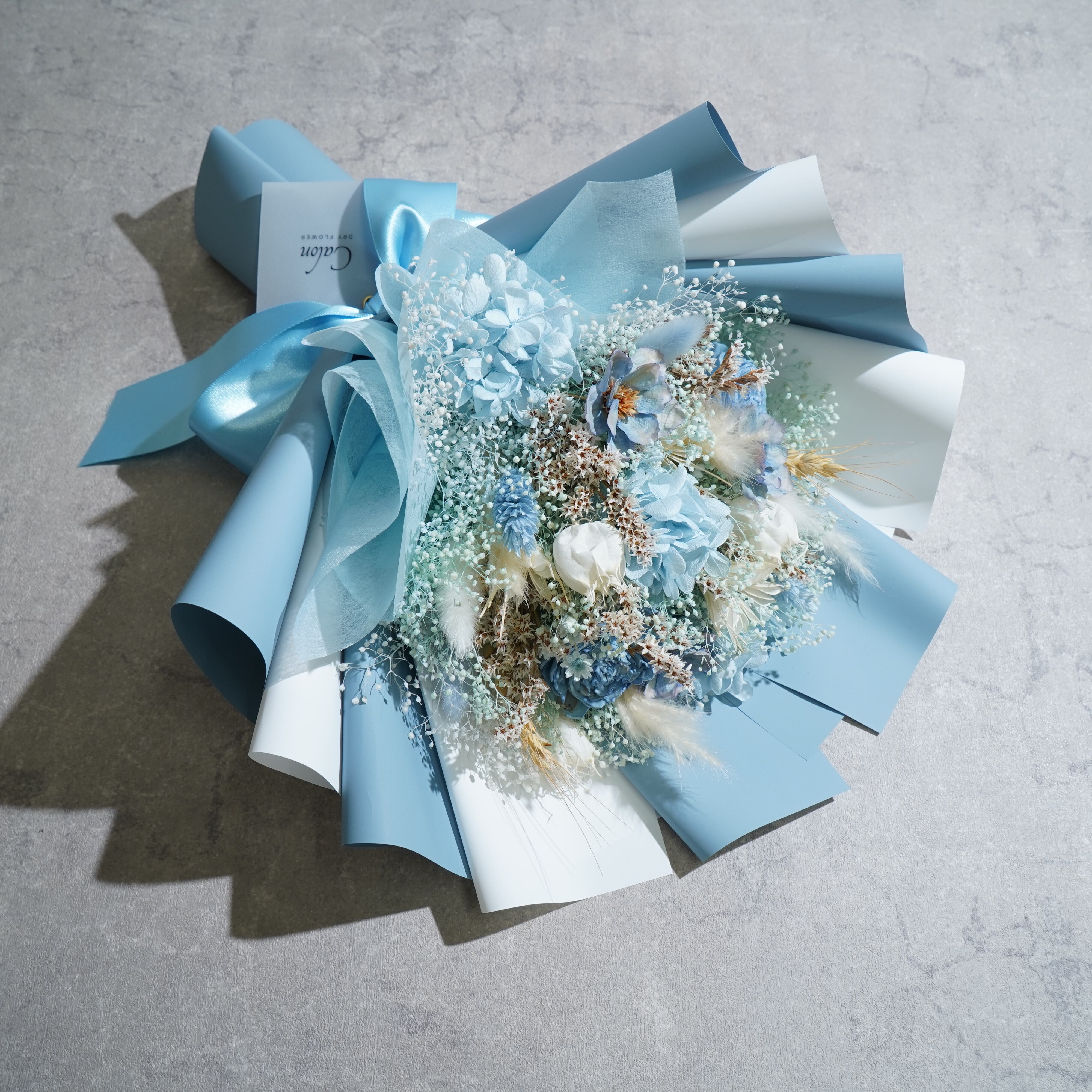 ドライフラワーの花束 Mサイズ ライトブルー M-279≪限定1点≫