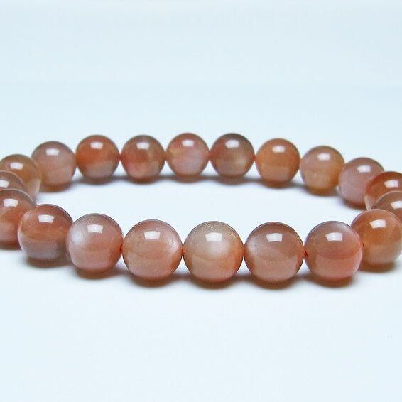 オレンジムーンストーン ブレスレット 10mm 一点物 メール便可 [M便 1/10] 111-48604