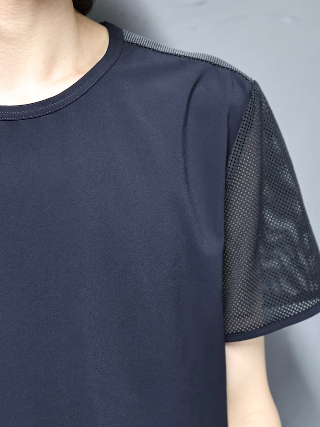 【prada】mesh sleeve nylon top