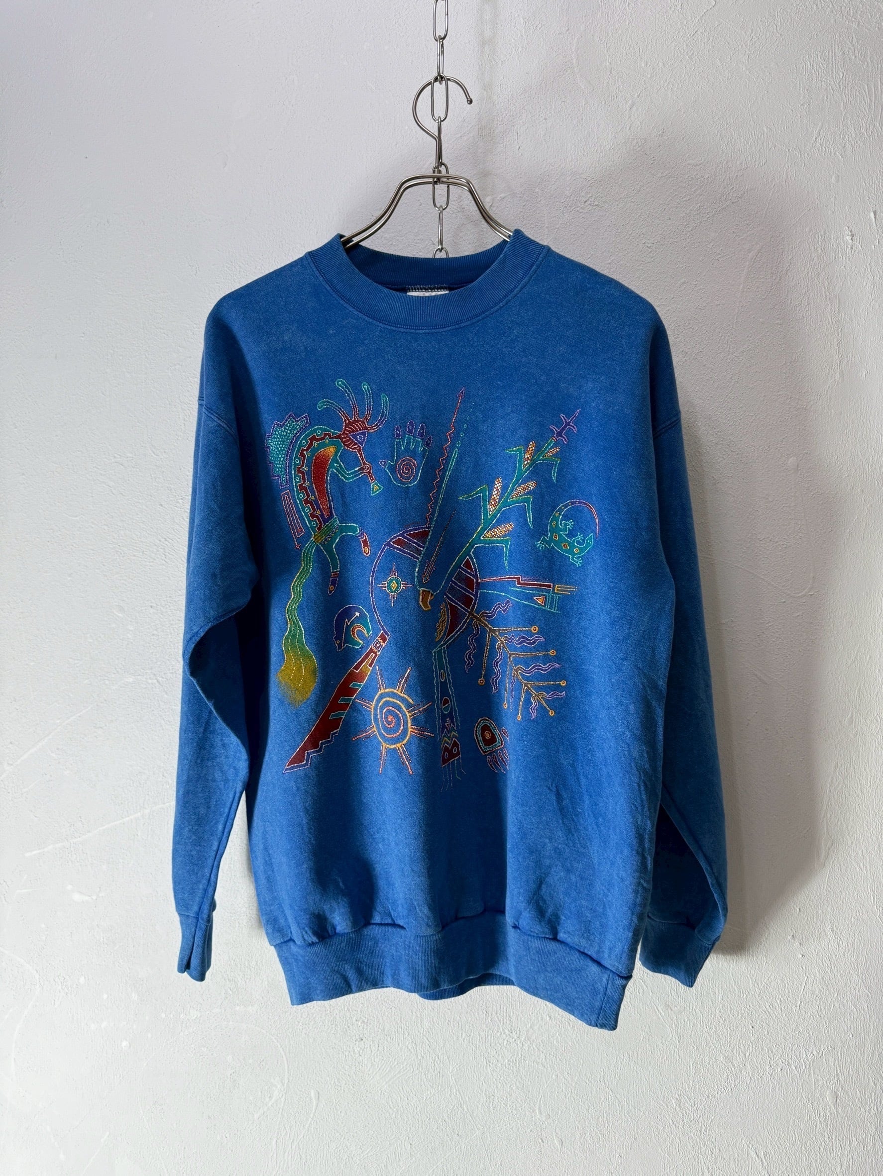 90’~00’s “Colorful Tribal Art” sweat shirt