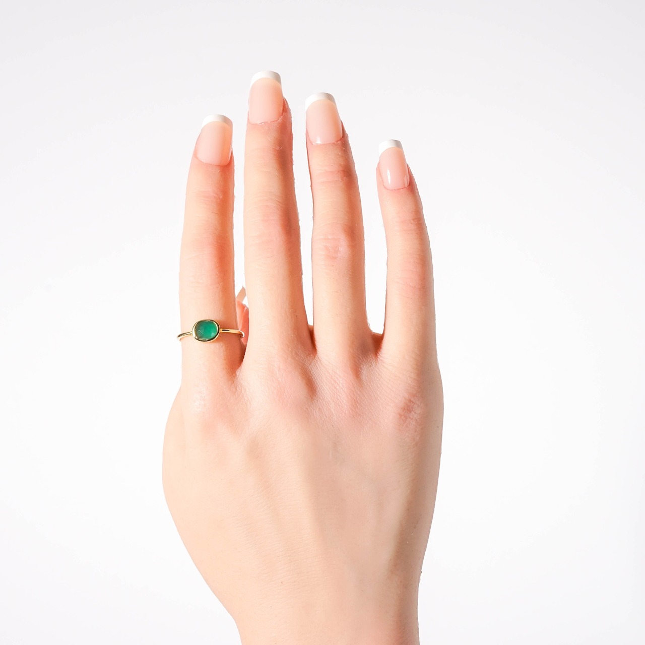 【15号】グリーンオニキス リング（プチ）