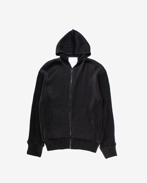 Pleats zip up hoodie -black <LSD-BA3T6 >