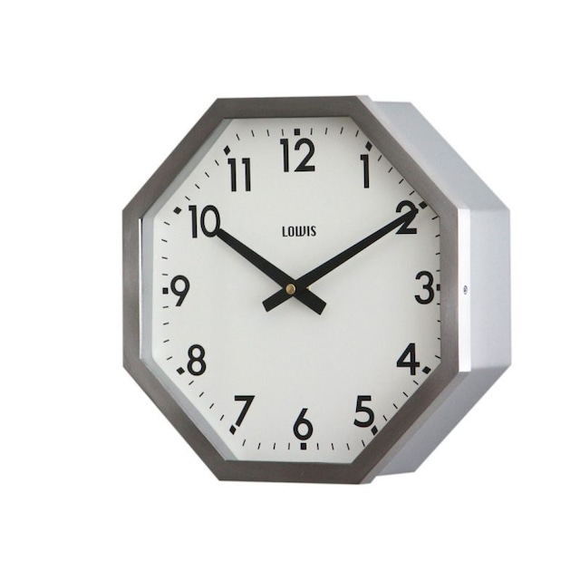 Lowis Octagon Clock “Silver”/ウォールクロック/壁掛け時計/インテリア