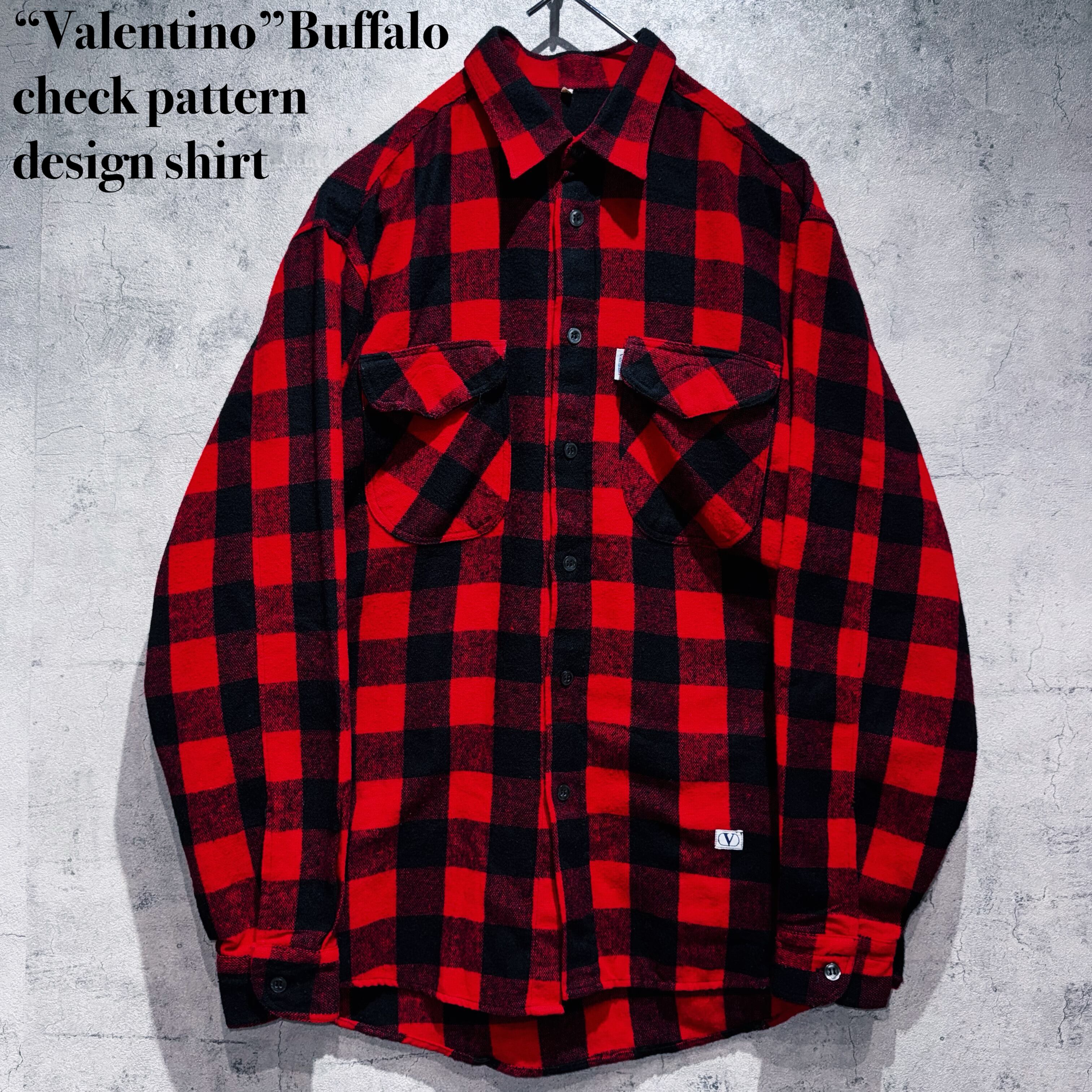 “Valentino”Buffalo check pattern design shirt