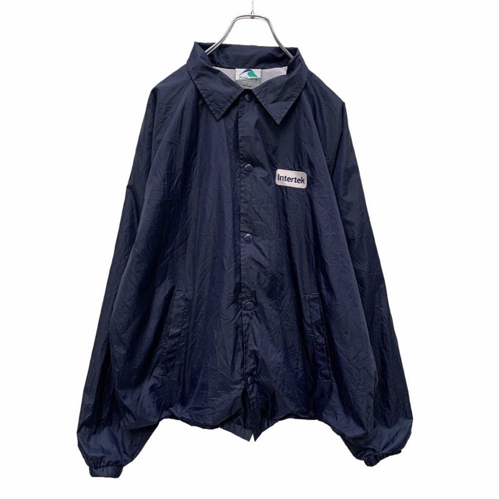 AUGUSTA ナイロン コーチジャケット L ネイビー 裏地あり スナップ