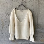 miumiu Made in Italy Off-white sleeve rib point knit