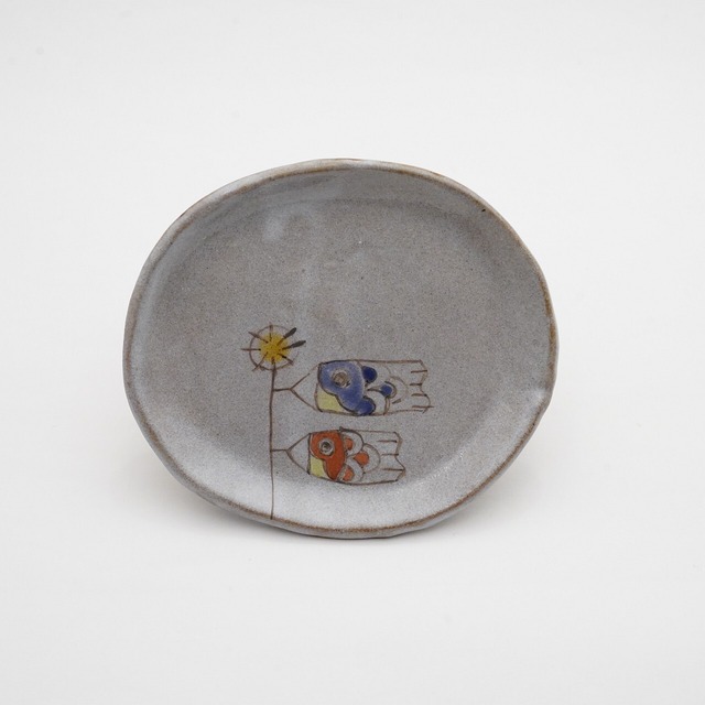 【陶彩工房Canoe】「鯉のぼり」楕円皿　50-B