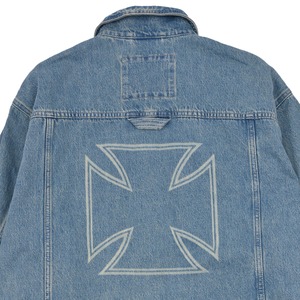 【VETEMENTS】BIKER CROSSES ZIP DENIM JACKET