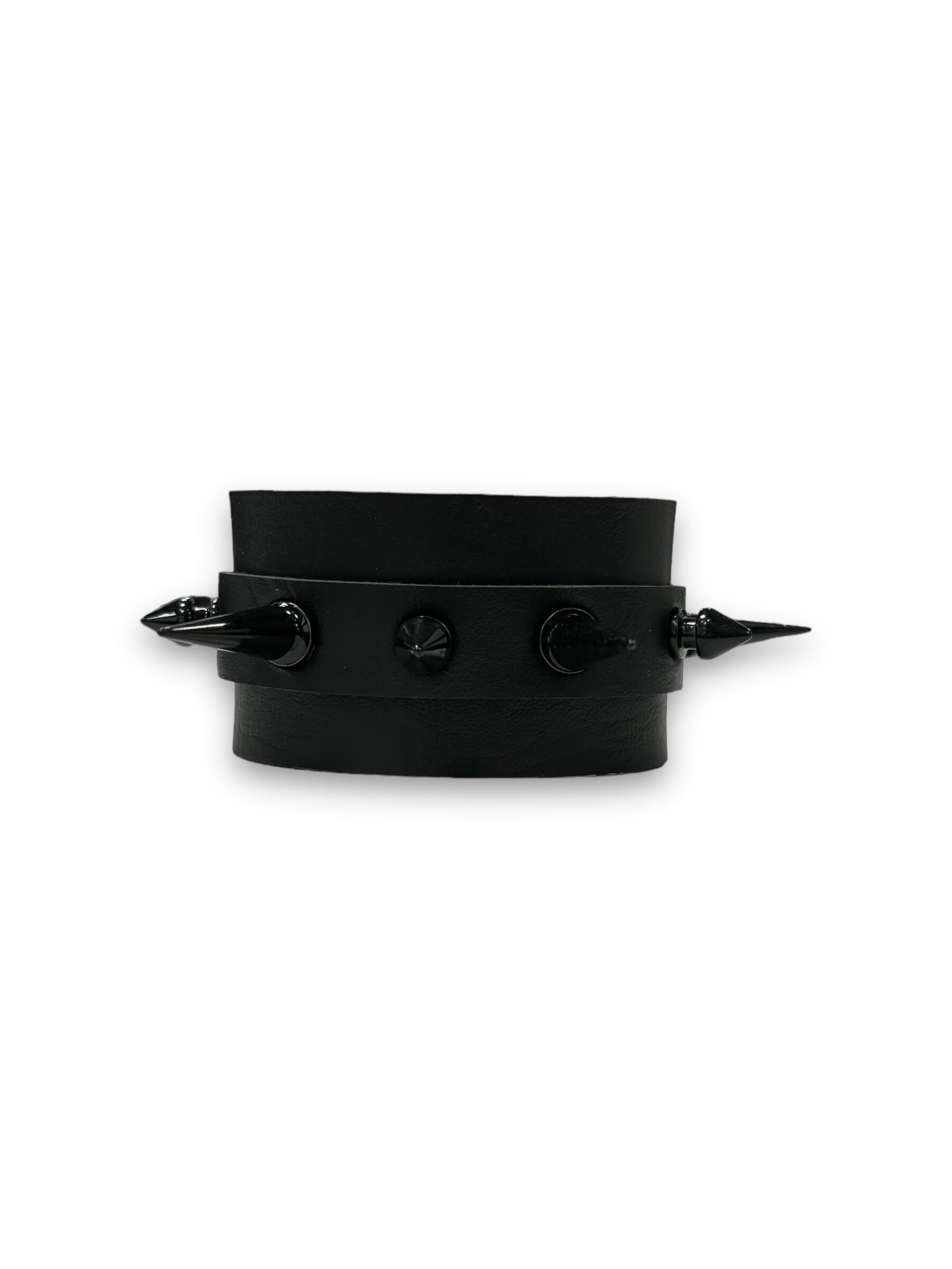 【PLANET STUDIO】leather studs double belt bracelet