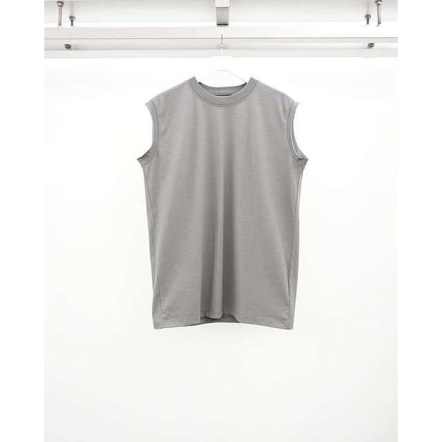 [The Viridi-anne] (ザヴィリディアン) VI-3990-01 LOGO EMBROIDERED SLEEVELESS T-SHIRT (GREY)
