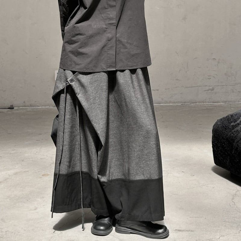 Patchwork Wide-Leg Pants【TR3201】