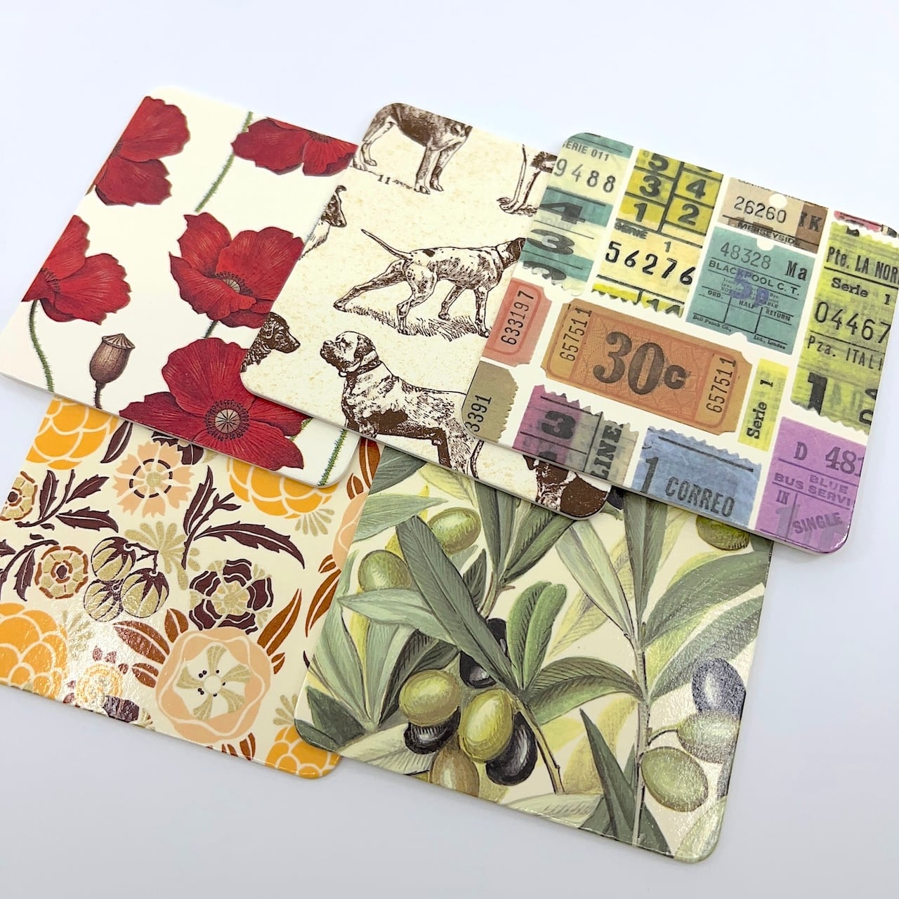 【デザインペーパーコースター】A SET:5 variation patterns