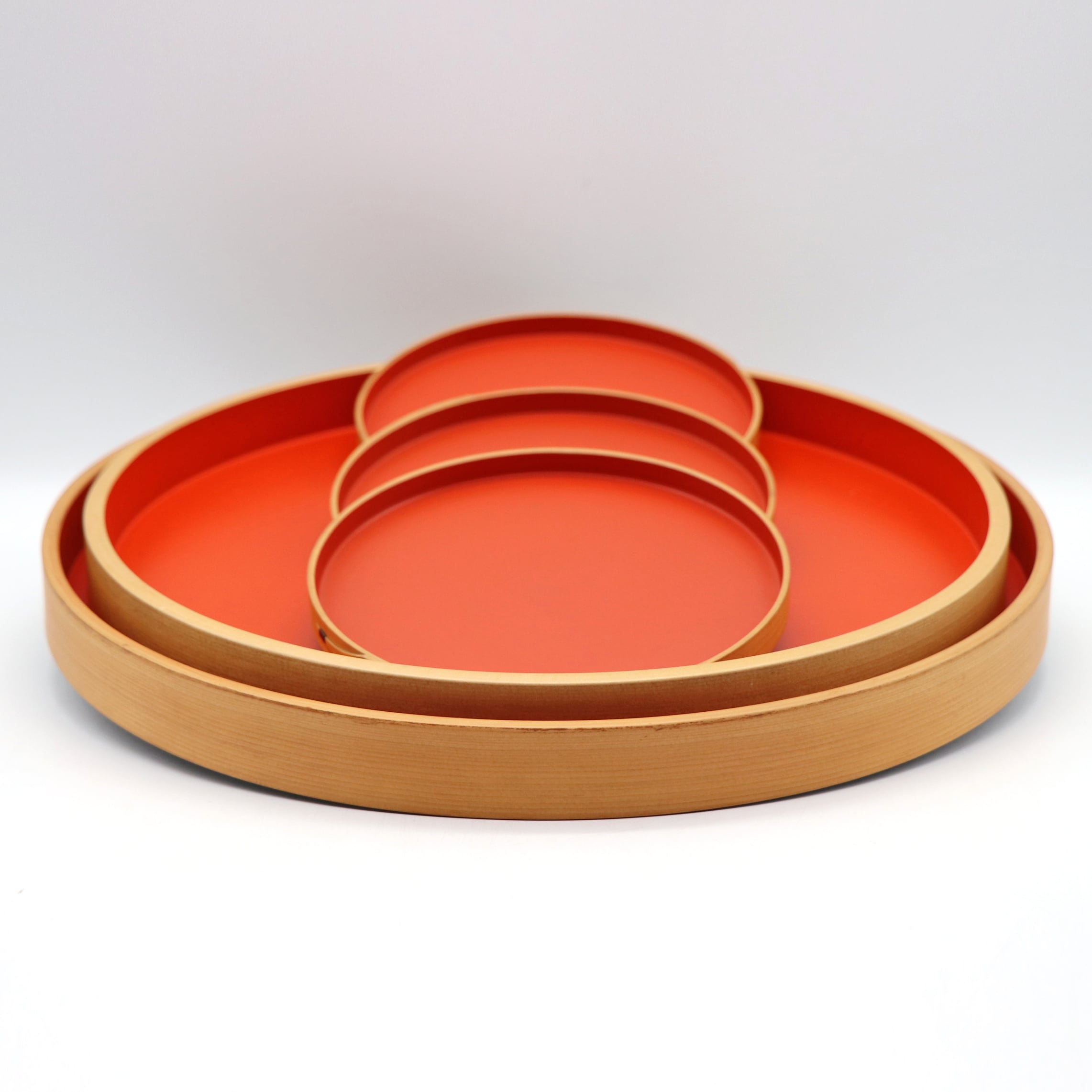 曲げわっぱ　おぼん大、小2点セット 曲げわっぱ おぼん大、小2点セット 曲げわっぱ おぼん 曲げわっぱ・丸