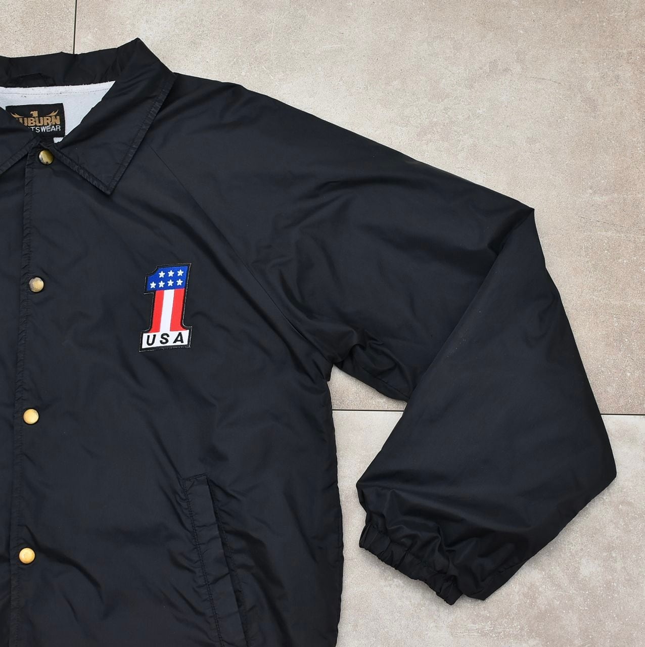 90's〜 Auburn sportswear No.1 patch custom nylon coach jacket