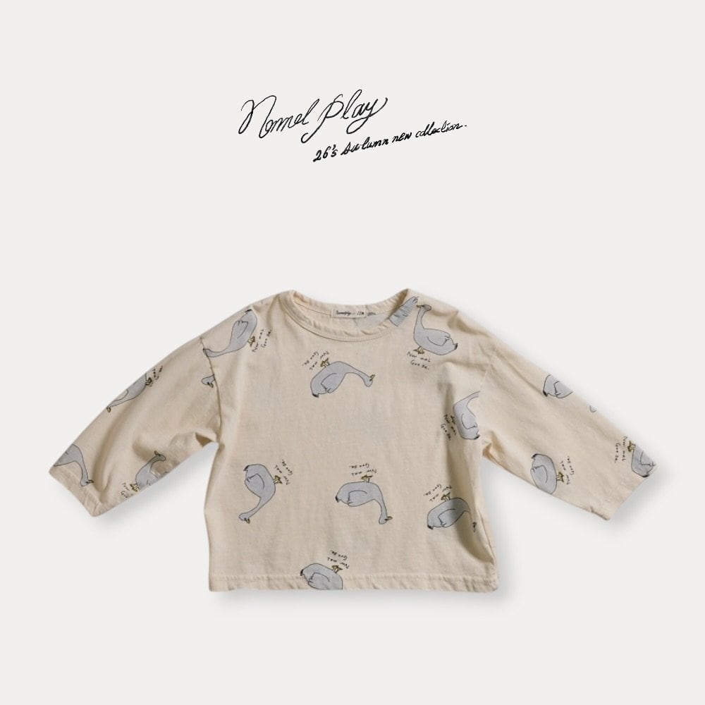 送料無料【予約】/ ノーマルダック総柄シングルTシャツ / normal play