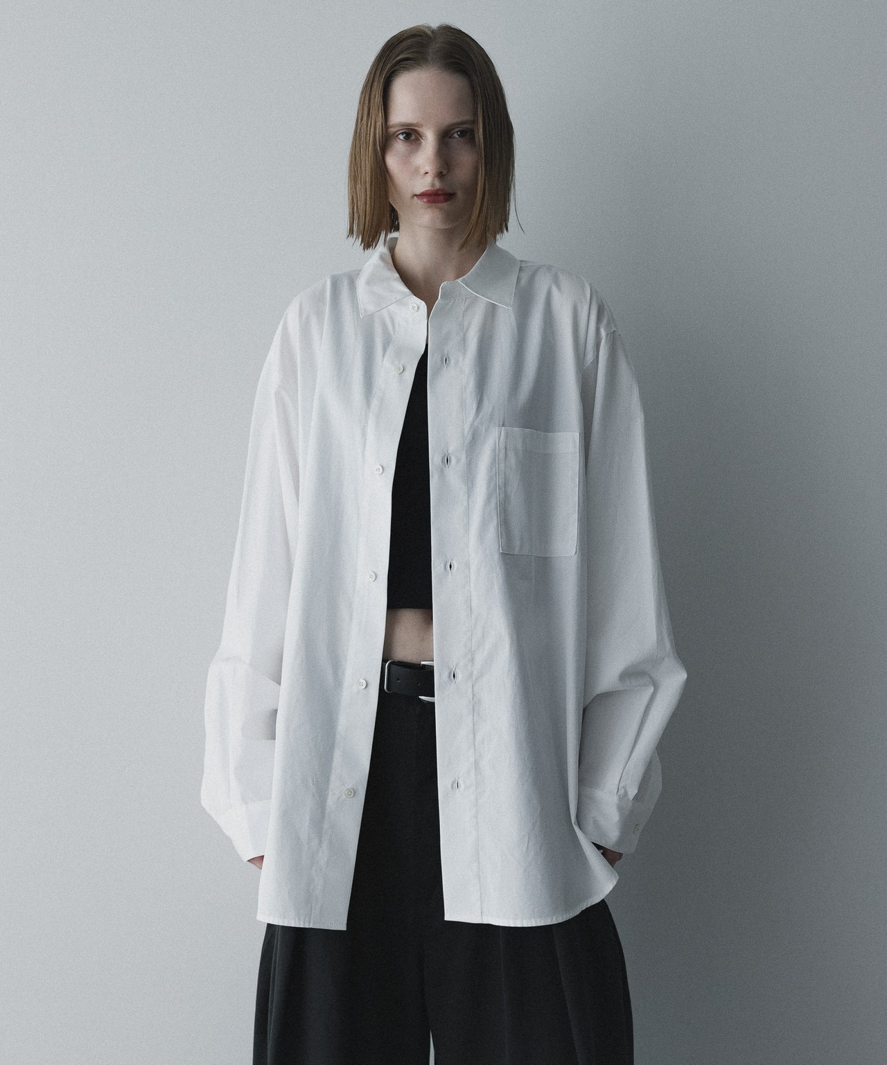 【THOMAS MASON】loose basic oversize shirt〈 White 〉