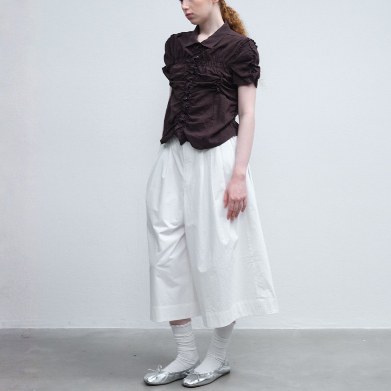 Ruche Gathered Blouse F0639